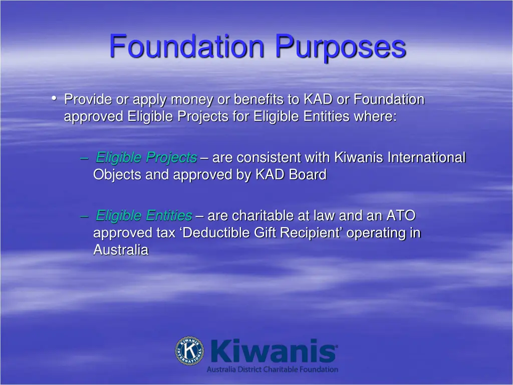 foundation purposes