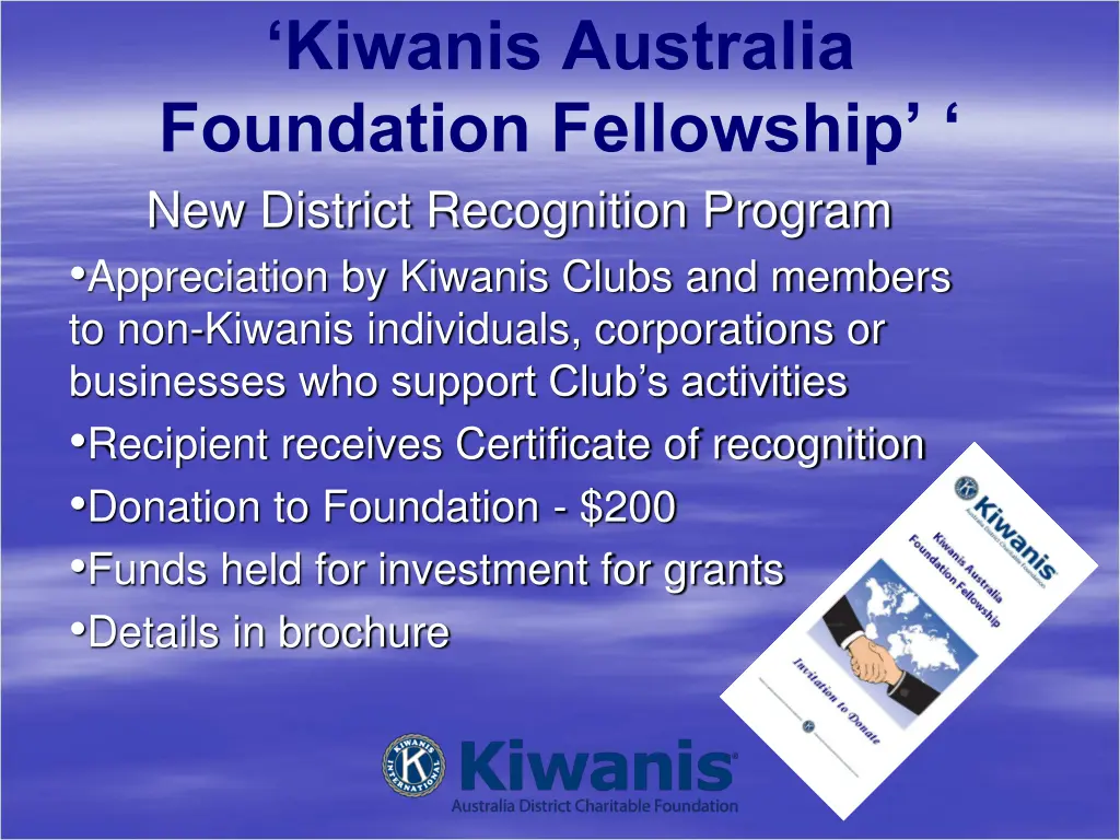 kiwanis australia foundation fellowship