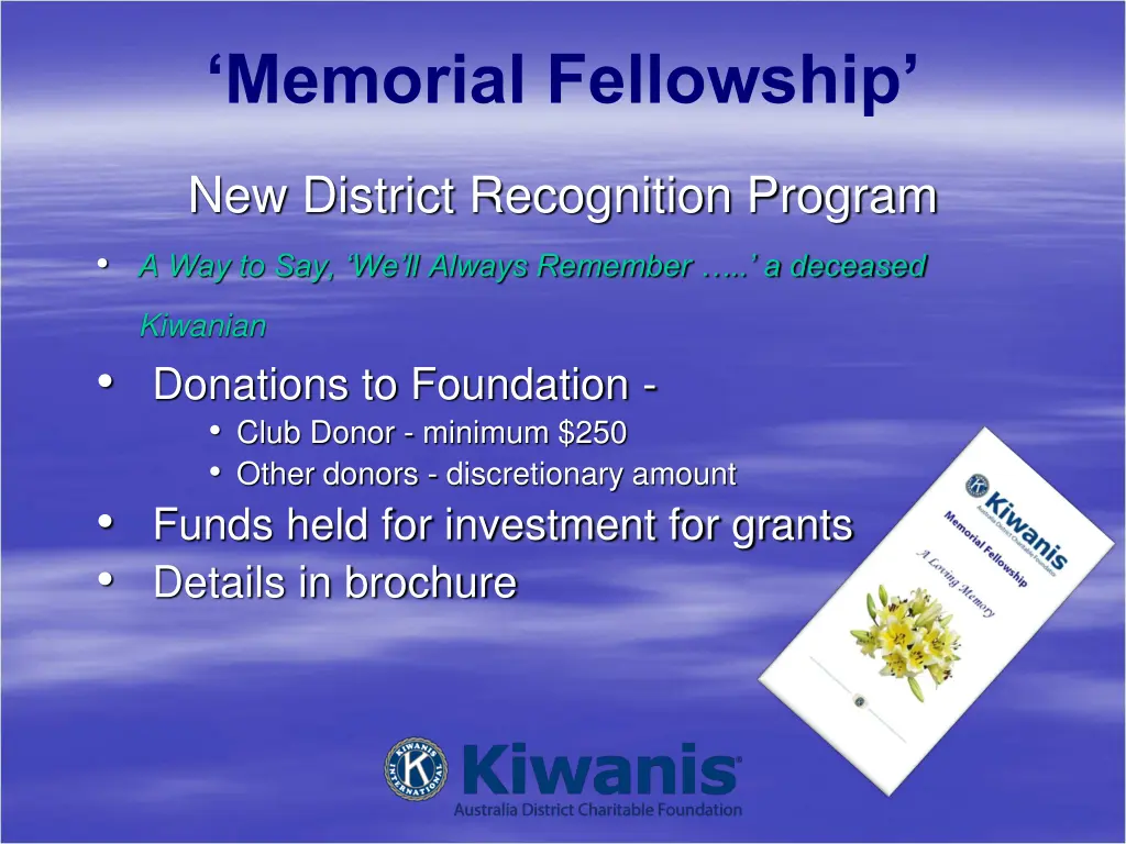 memorial fellowship