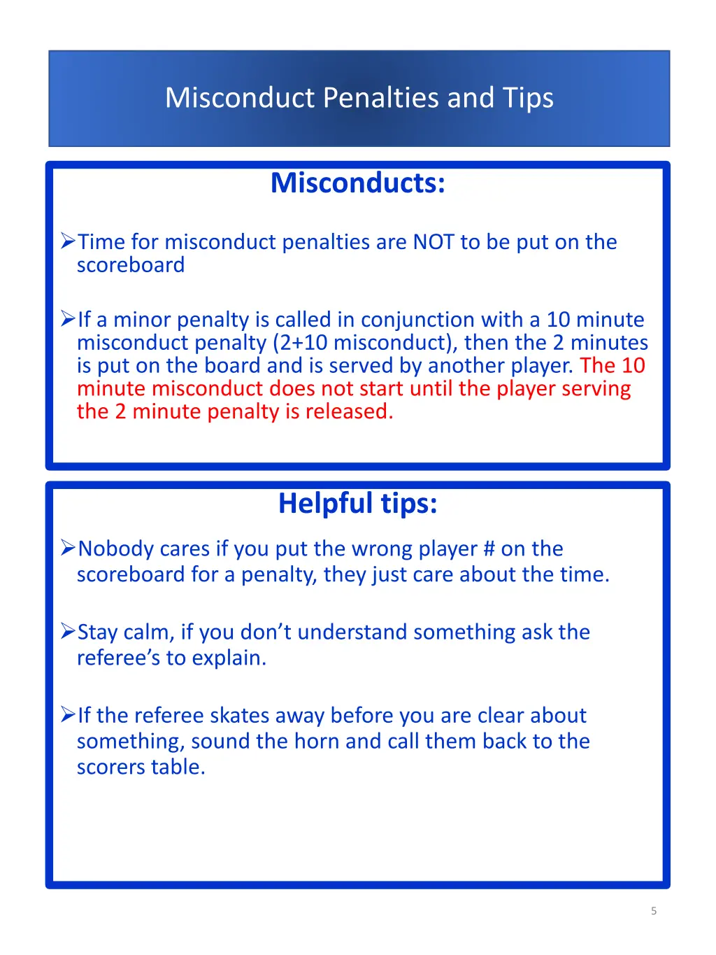 misconduct penalties and tips