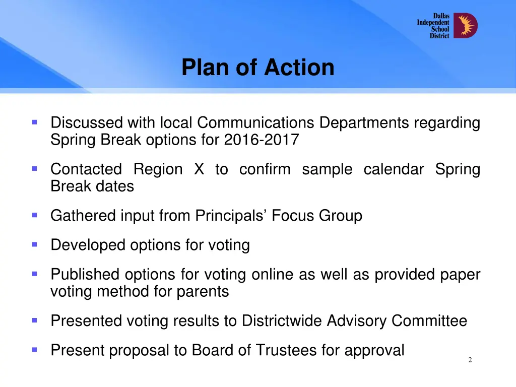 plan of action
