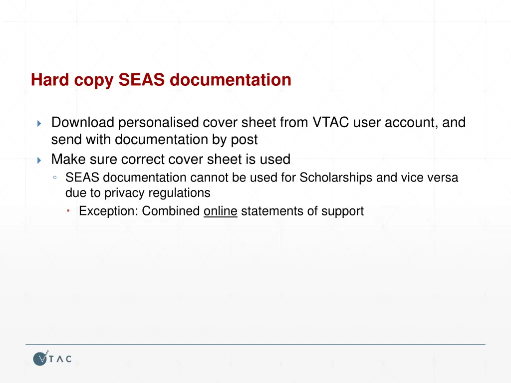 hard copy seas documentation