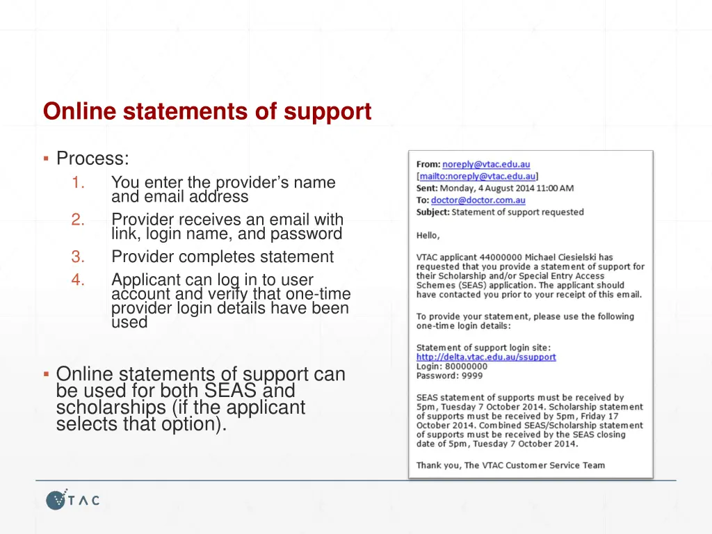 online statements of support