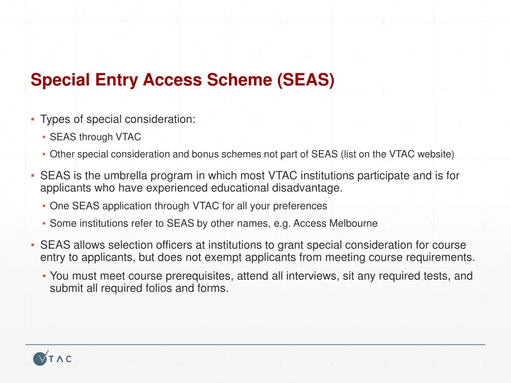special entry access scheme seas