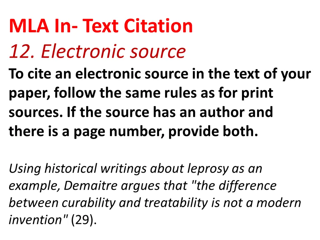 mla in text citation 12 electronic source to cite