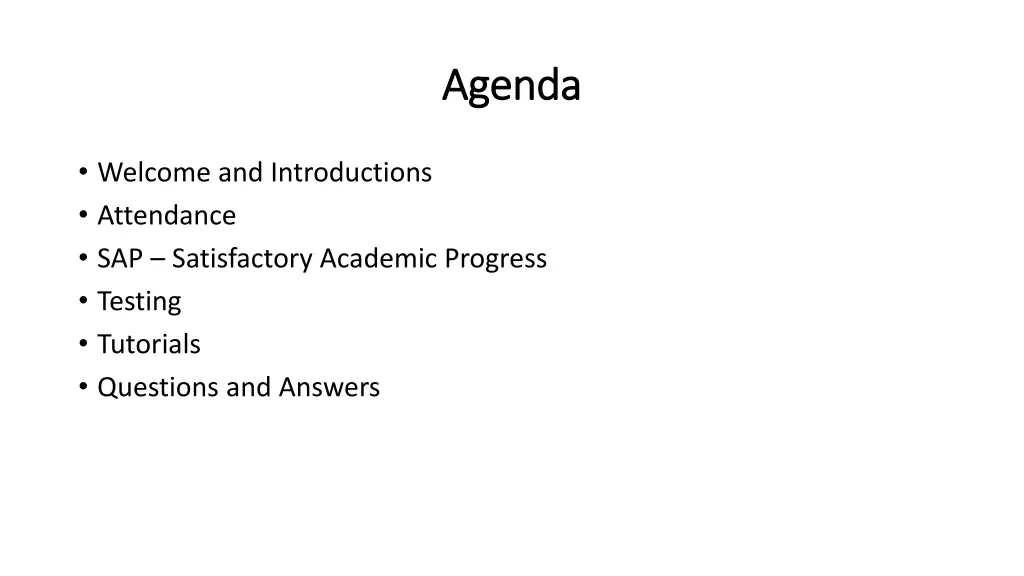 agenda agenda