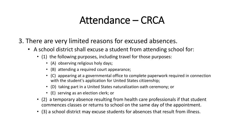 attendance attendance crca 1