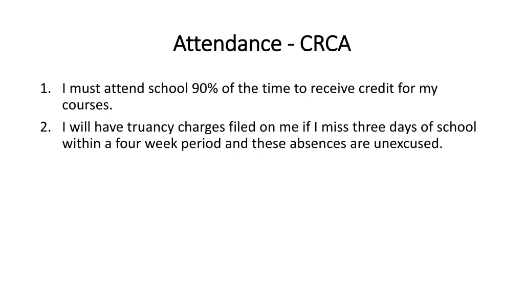 attendance attendance crca