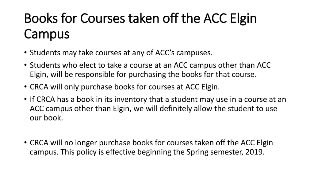 books for courses taken off the acc elgin books