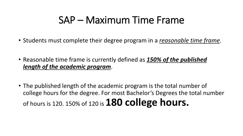sap sap maximum time frame maximum time frame