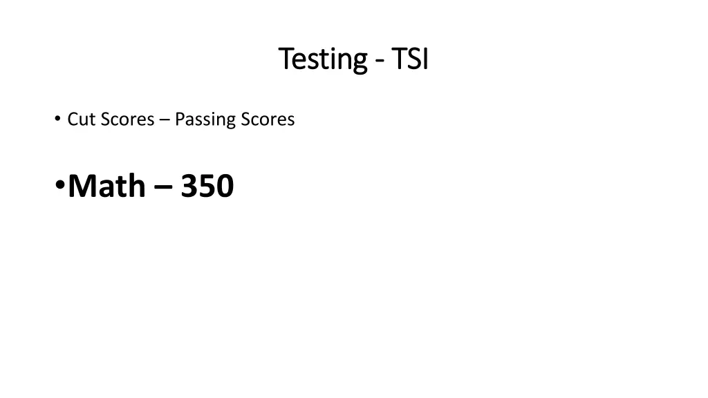 testing testing tsi 1