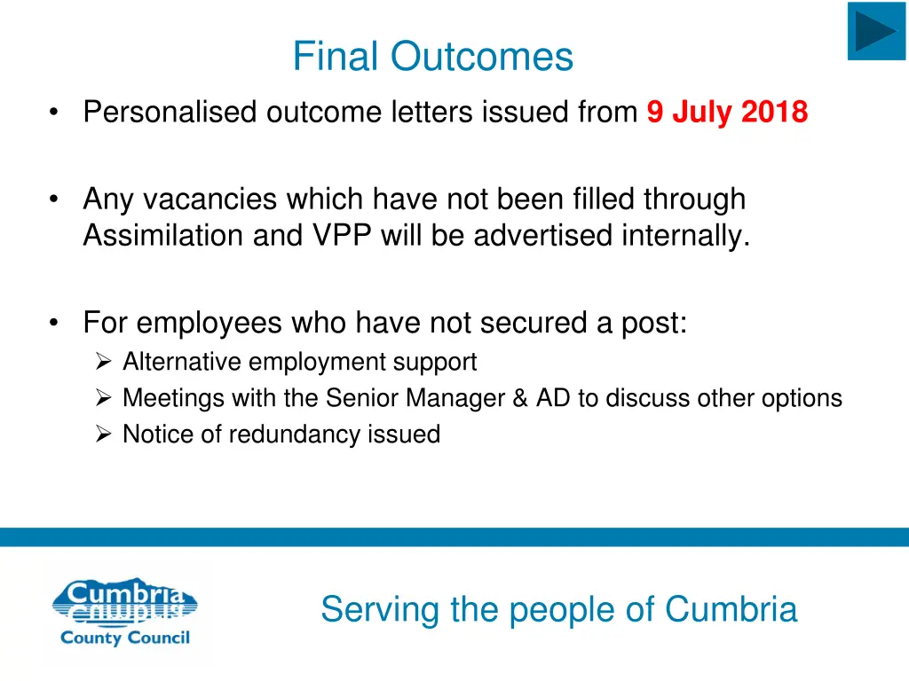 final outcomes