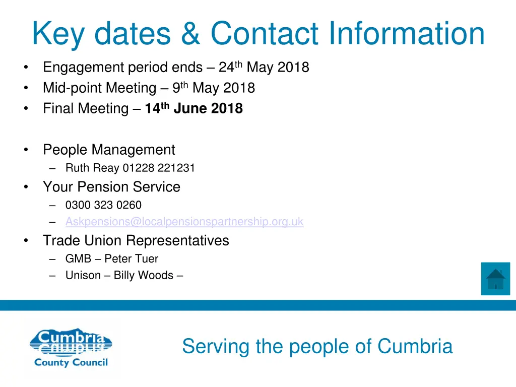 key dates contact information engagement period