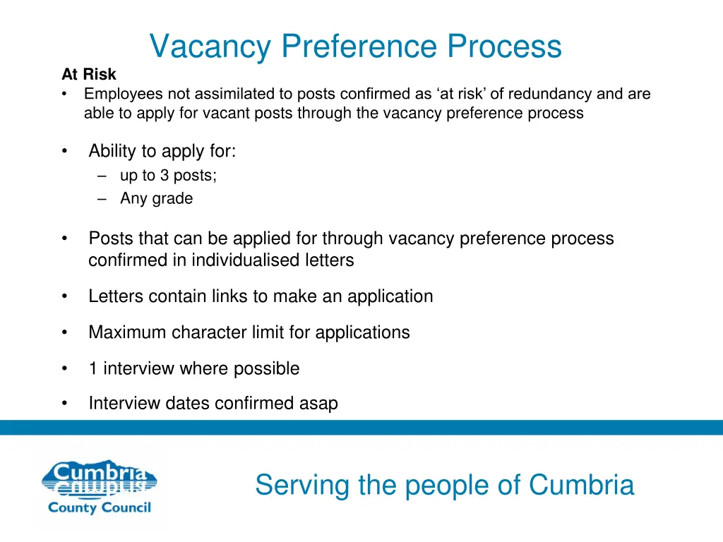 vacancy preference process