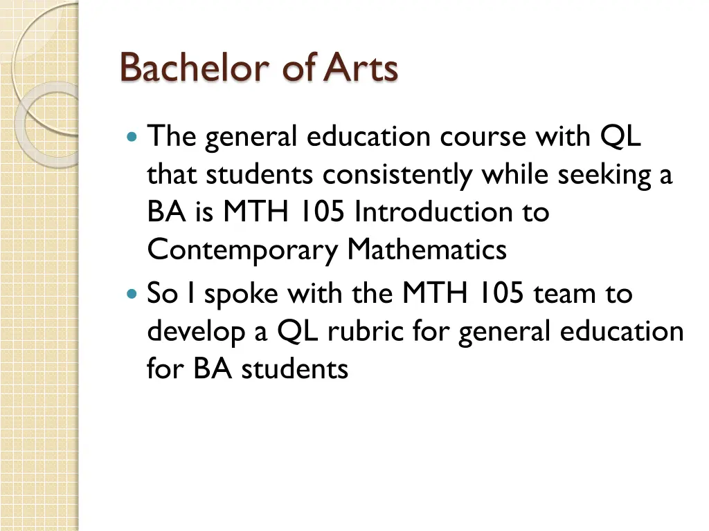 bachelor of arts