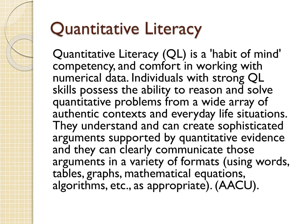 quantitative literacy