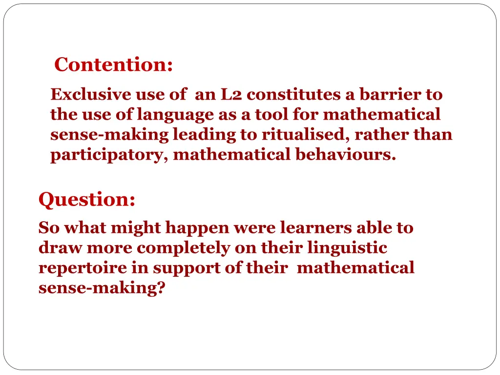 contention