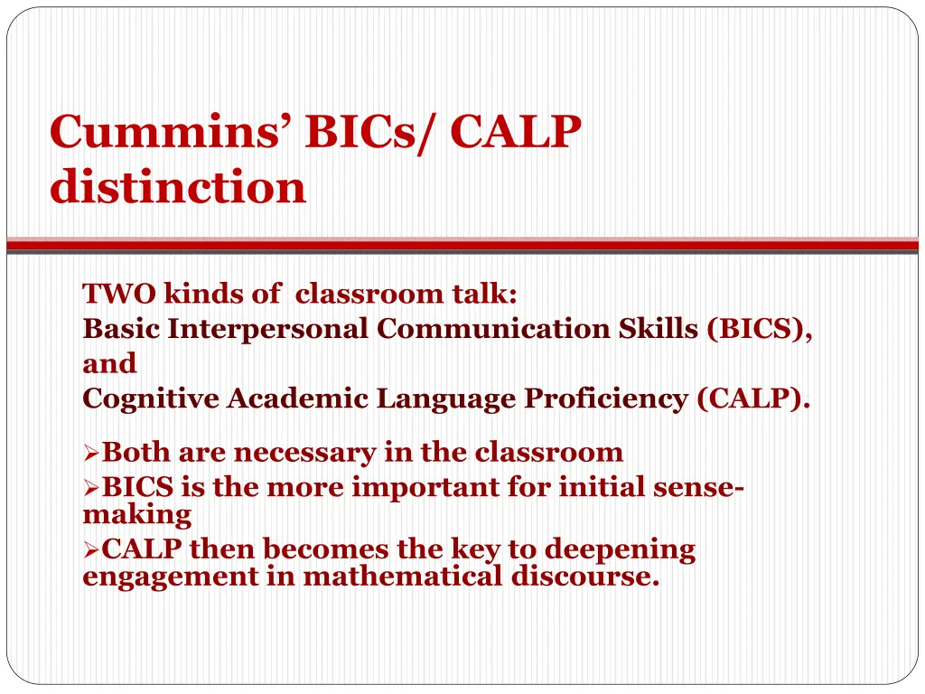 cummins bics calp distinction