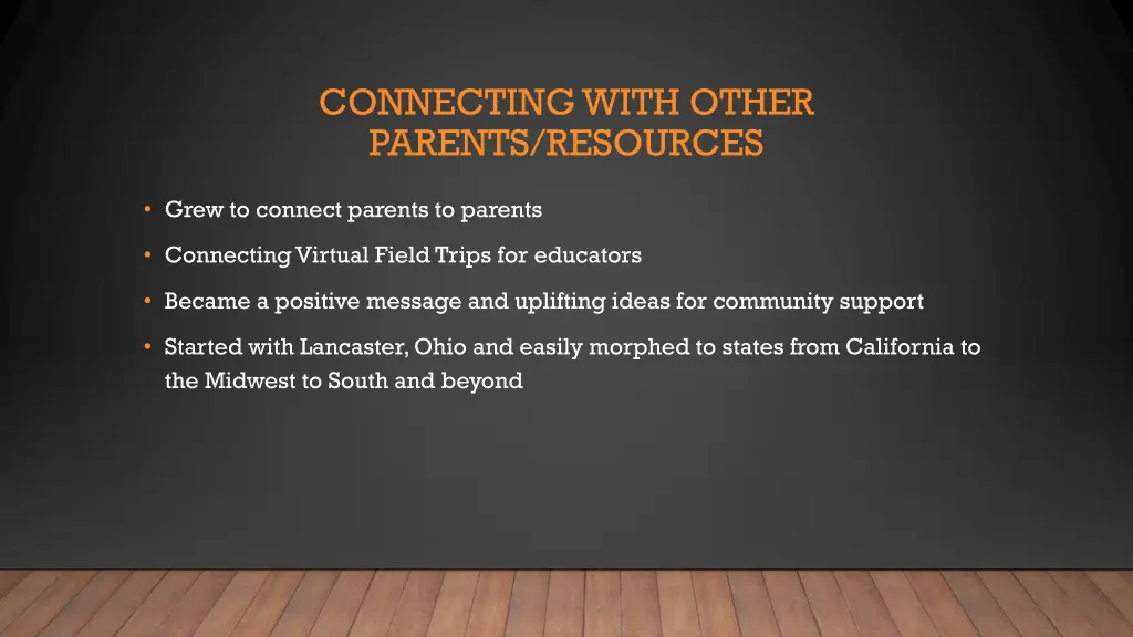 connecting with other parents resources