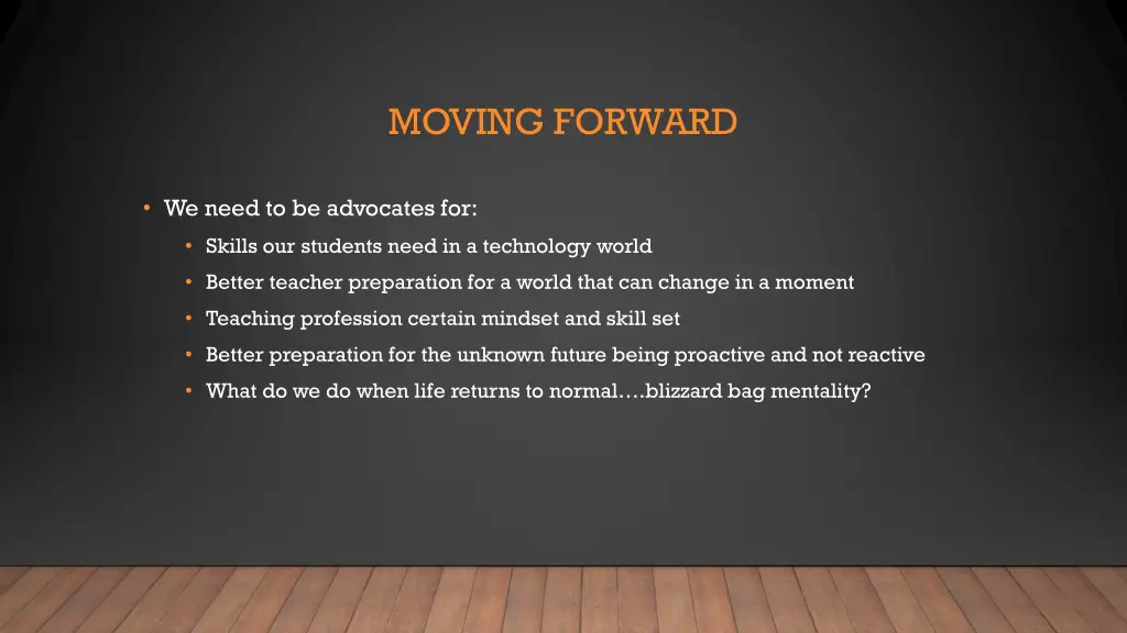 moving forward