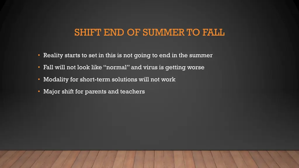 shift end of summer to fall