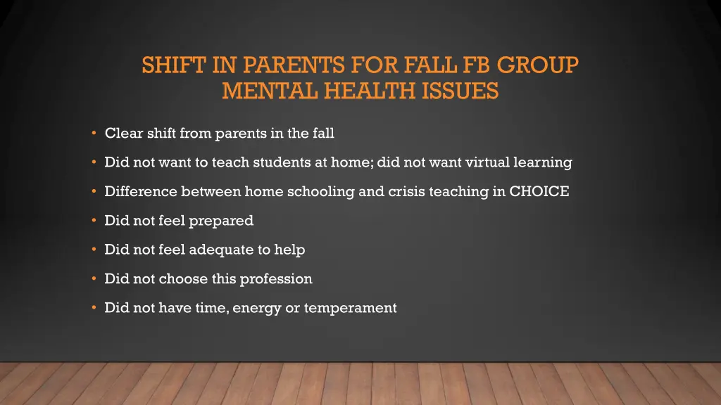 shift in parents for fall fb group mental health