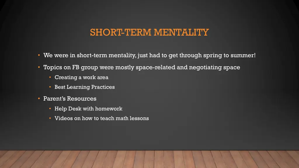 short term mentality