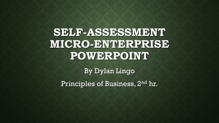 self assessment micro enterprise powerpoint