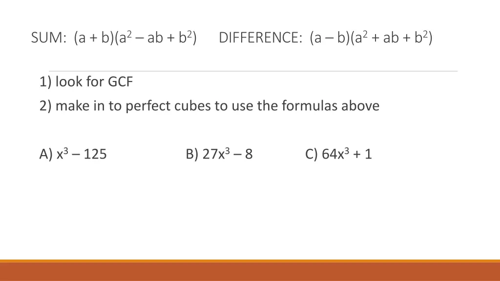 sum a b a 2 ab b 2
