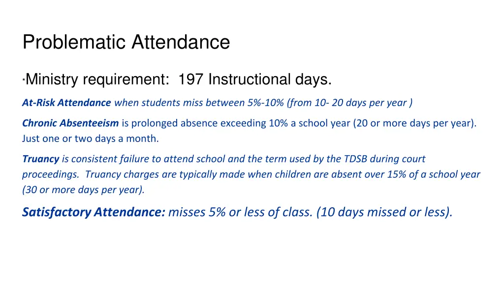 problematic attendance