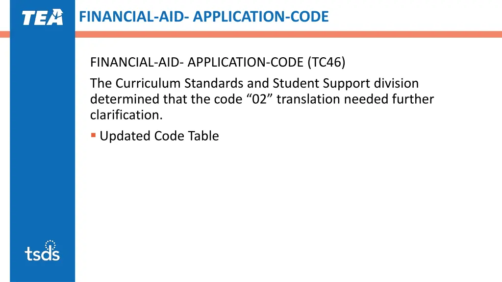 financial aid application code