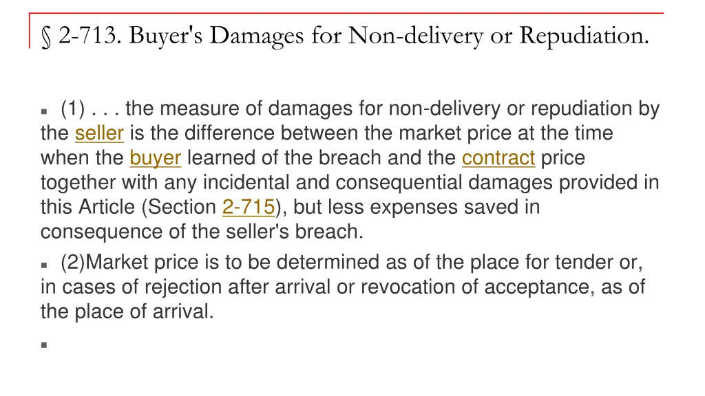 2 713 buyer s damages for non delivery
