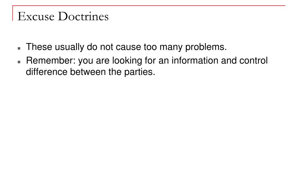 excuse doctrines