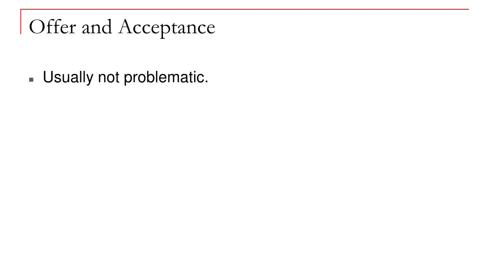 offer and acceptance