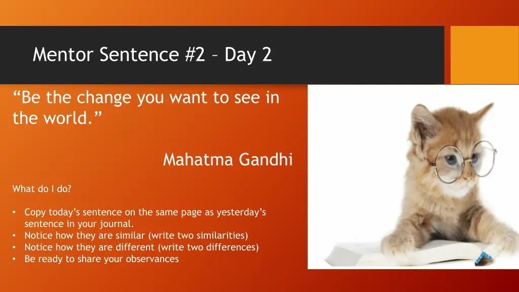mentor sentence 2 day 2