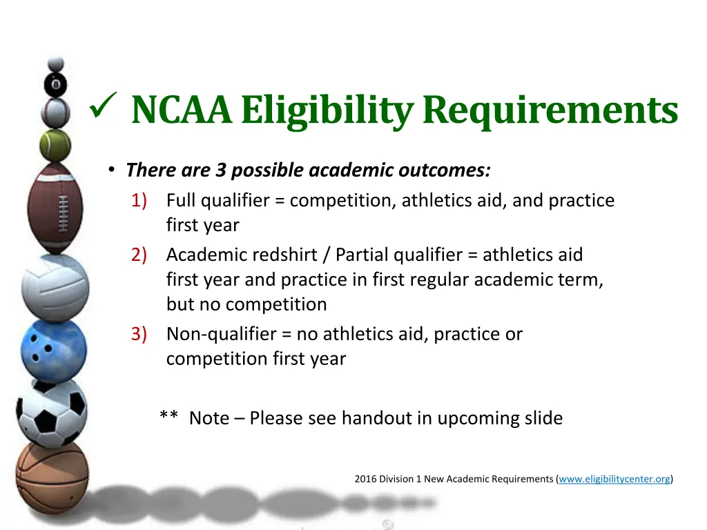 ncaa eligibility requirements 1
