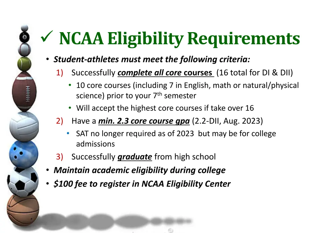 ncaa eligibility requirements