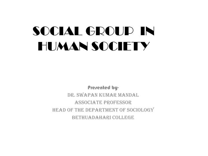 social group in human society
