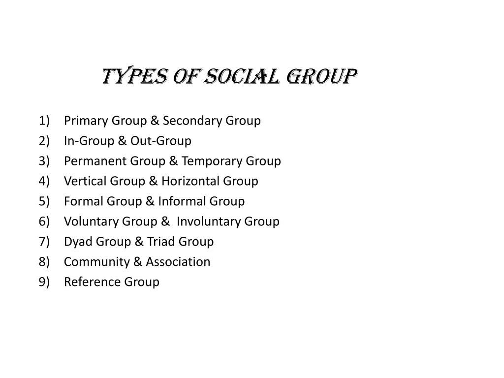 types of social group