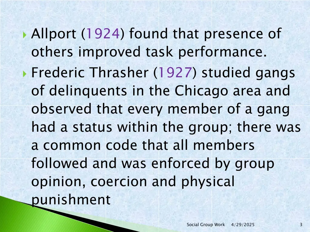 allport 1924 found that presence of others