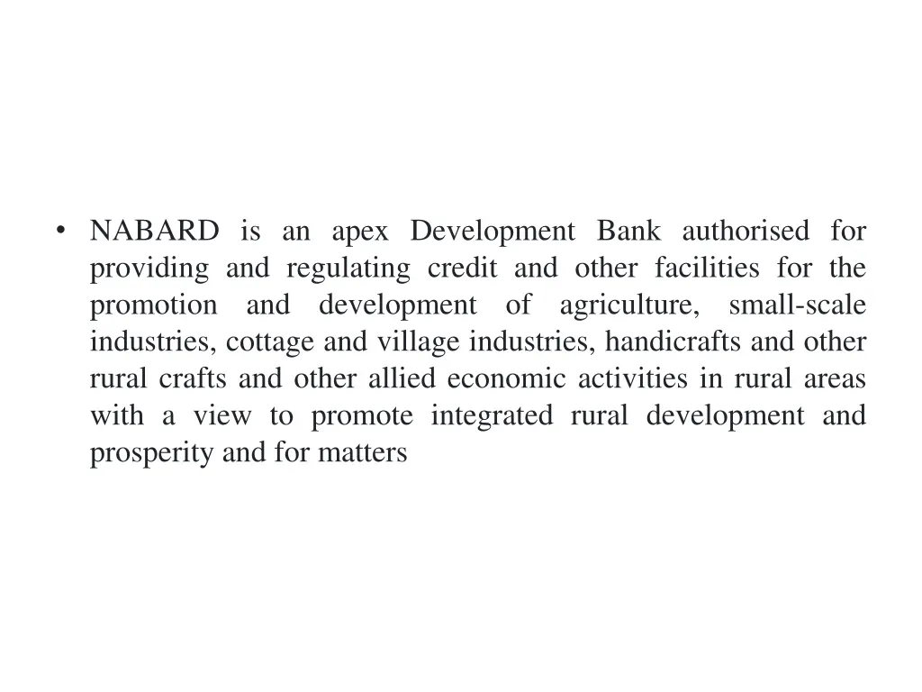 nabard is an apex development bank authorised
