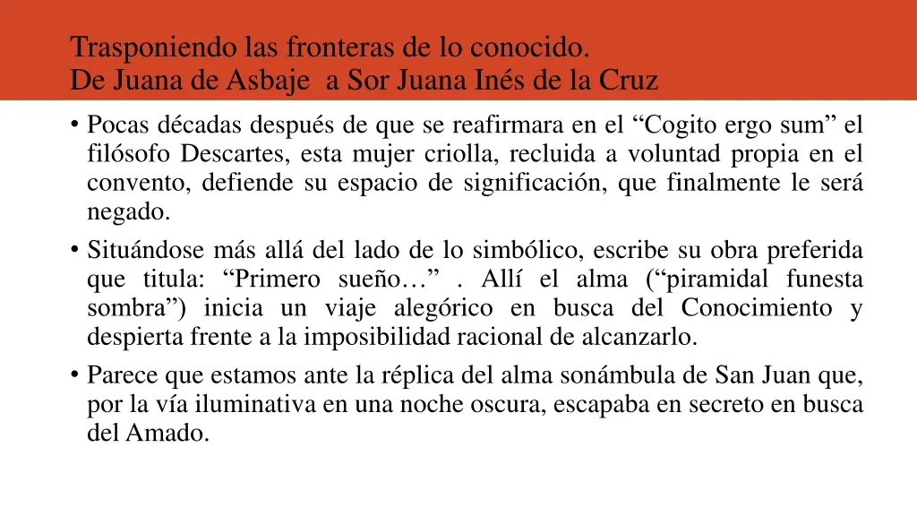 trasponiendo las fronteras de lo conocido