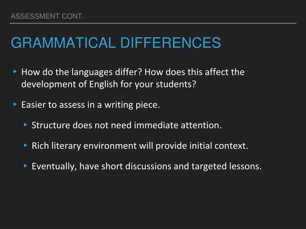 assessment cont