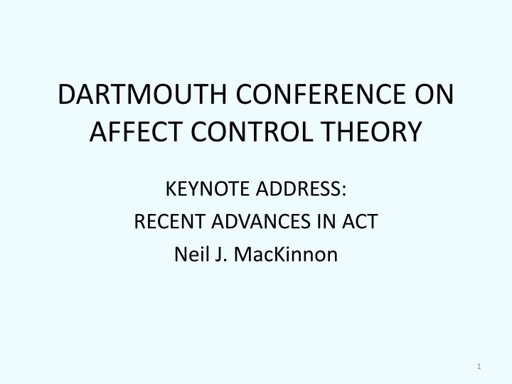dartmouth conference on affect control theory