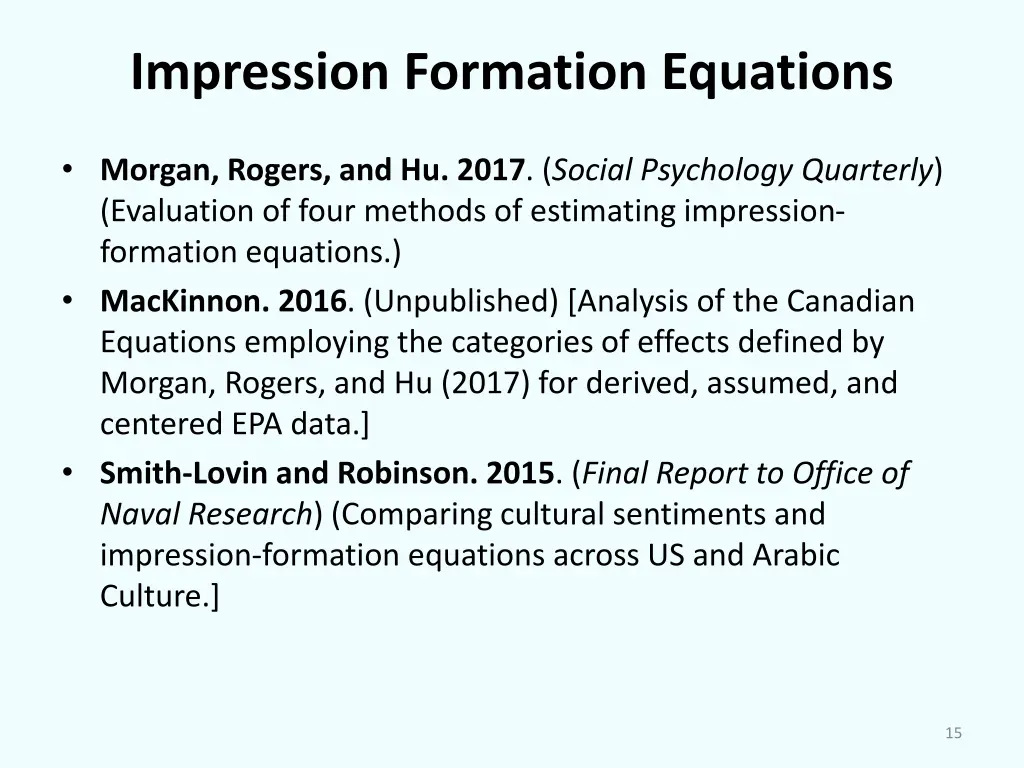 impression formation equations