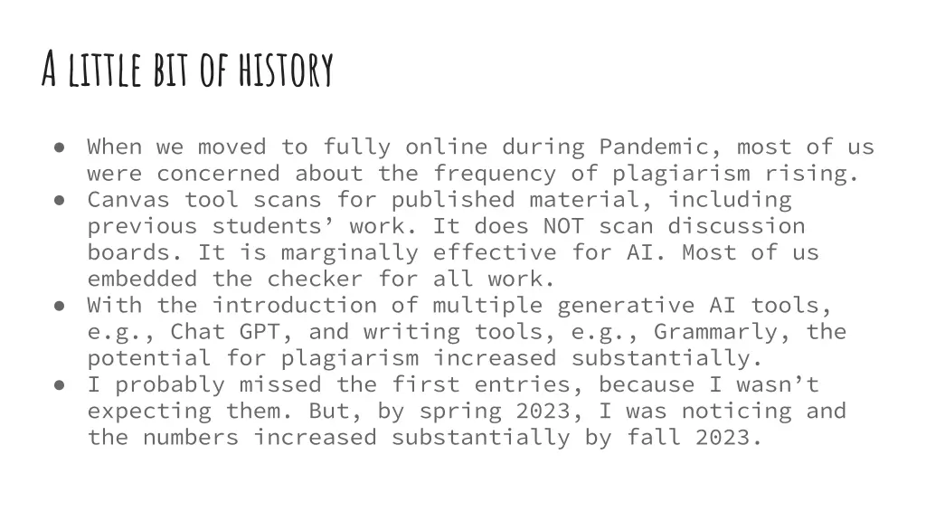 a little bit of history