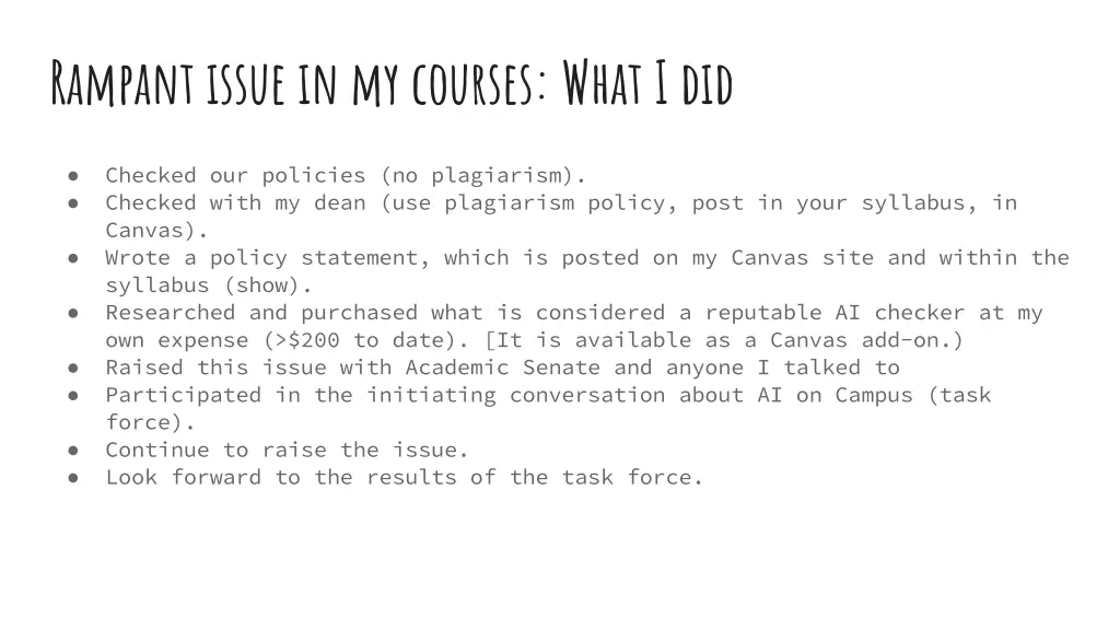 rampant issue in my courses what i did