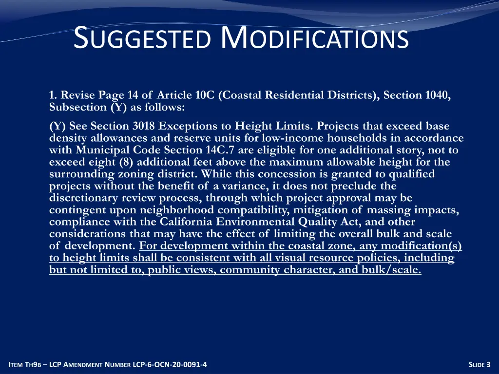 s uggested m odifications