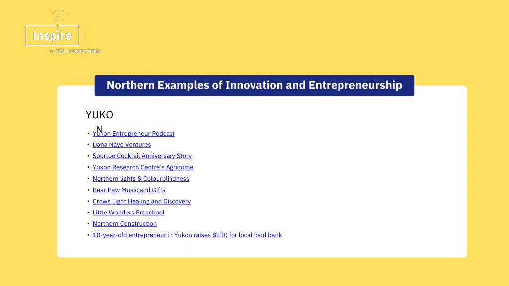 northern examples of innovation 1