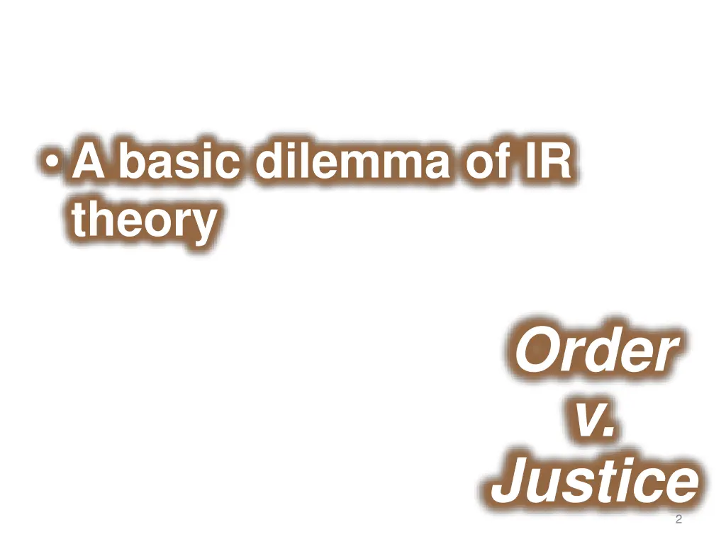 a basic dilemma of ir theory